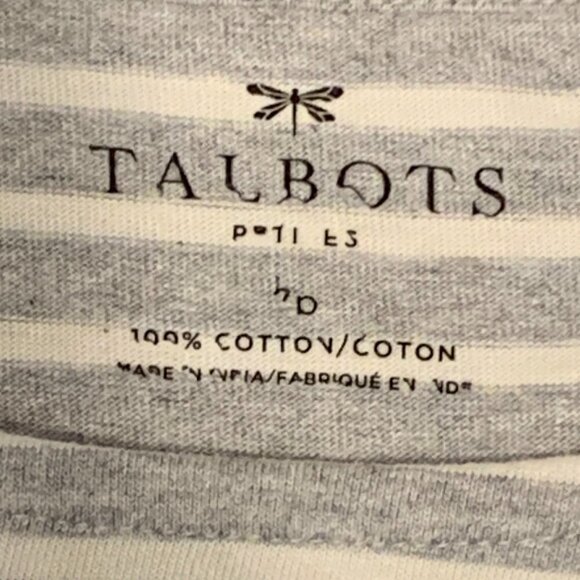 Talbots Sequin Cupcakes Striped Top Sz 2P Gray #96J - Picture 8 of 9